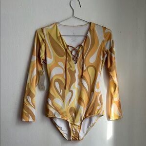 Retro Swirl Long Sleeve Bodysuit